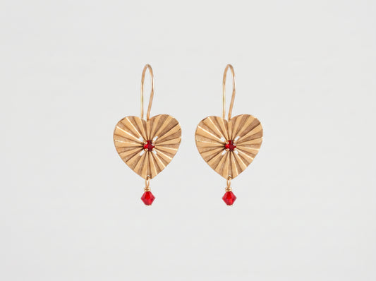 Pendientes True Love con diseño de corazón y baño de oro