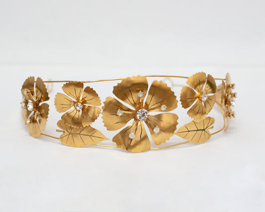 Corona Anastasia artesanal para novia, elegante accesorio para bodas hecho a mano en España