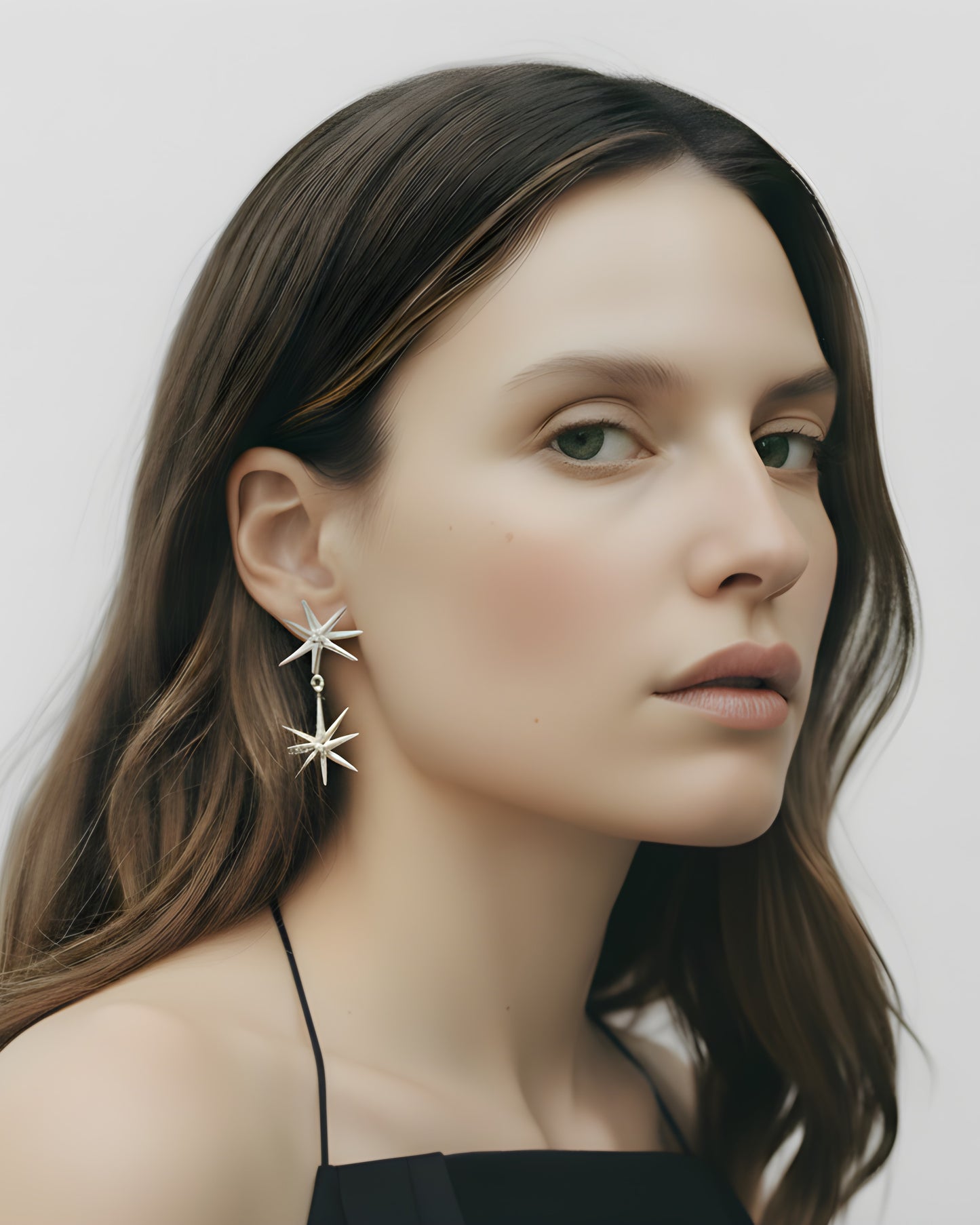 Pendientes de plata 925 artesanales Supernova con diseño de estrellas en volumen y opción de baño de oro de 18k