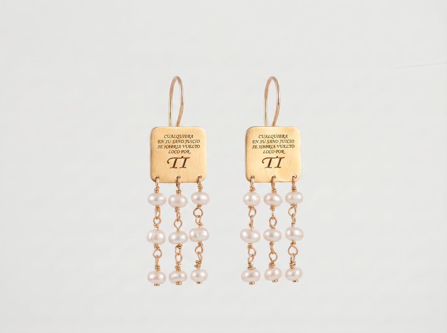 Pendientes Simone personalizables con perlas elegantes para regalo especial mujer