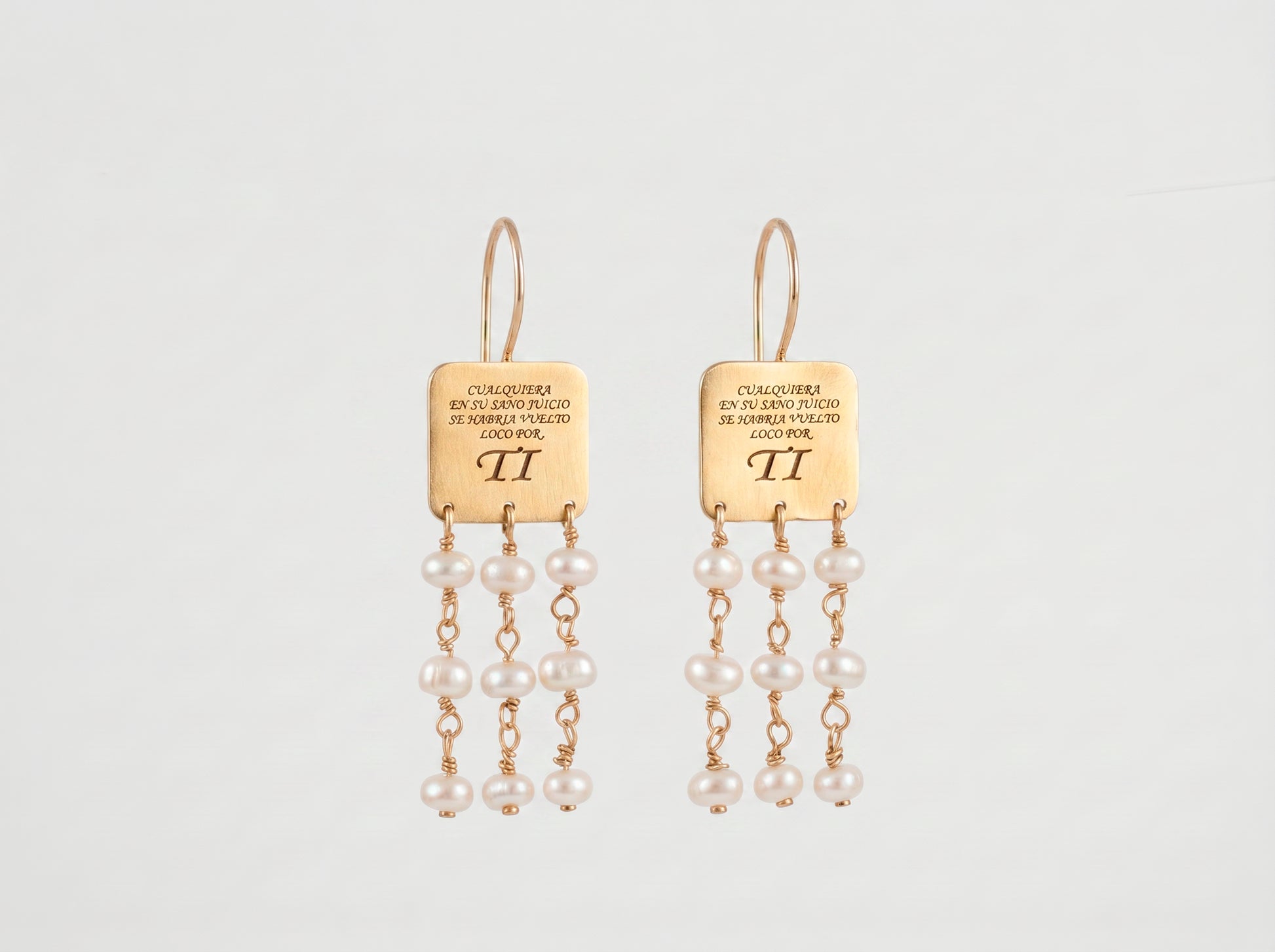 Pendientes Simone personalizables con perlas elegantes para regalo especial mujer