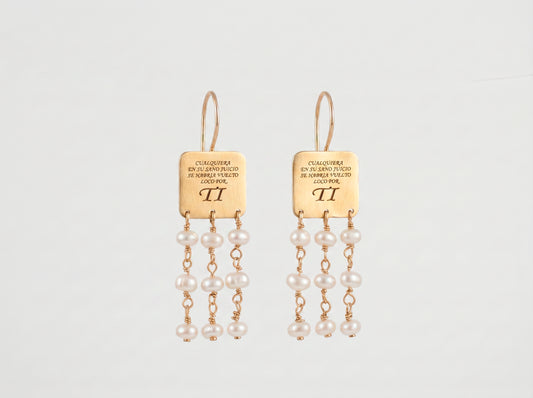 Pendientes Simone personalizables con perlas elegantes para regalo especial mujer